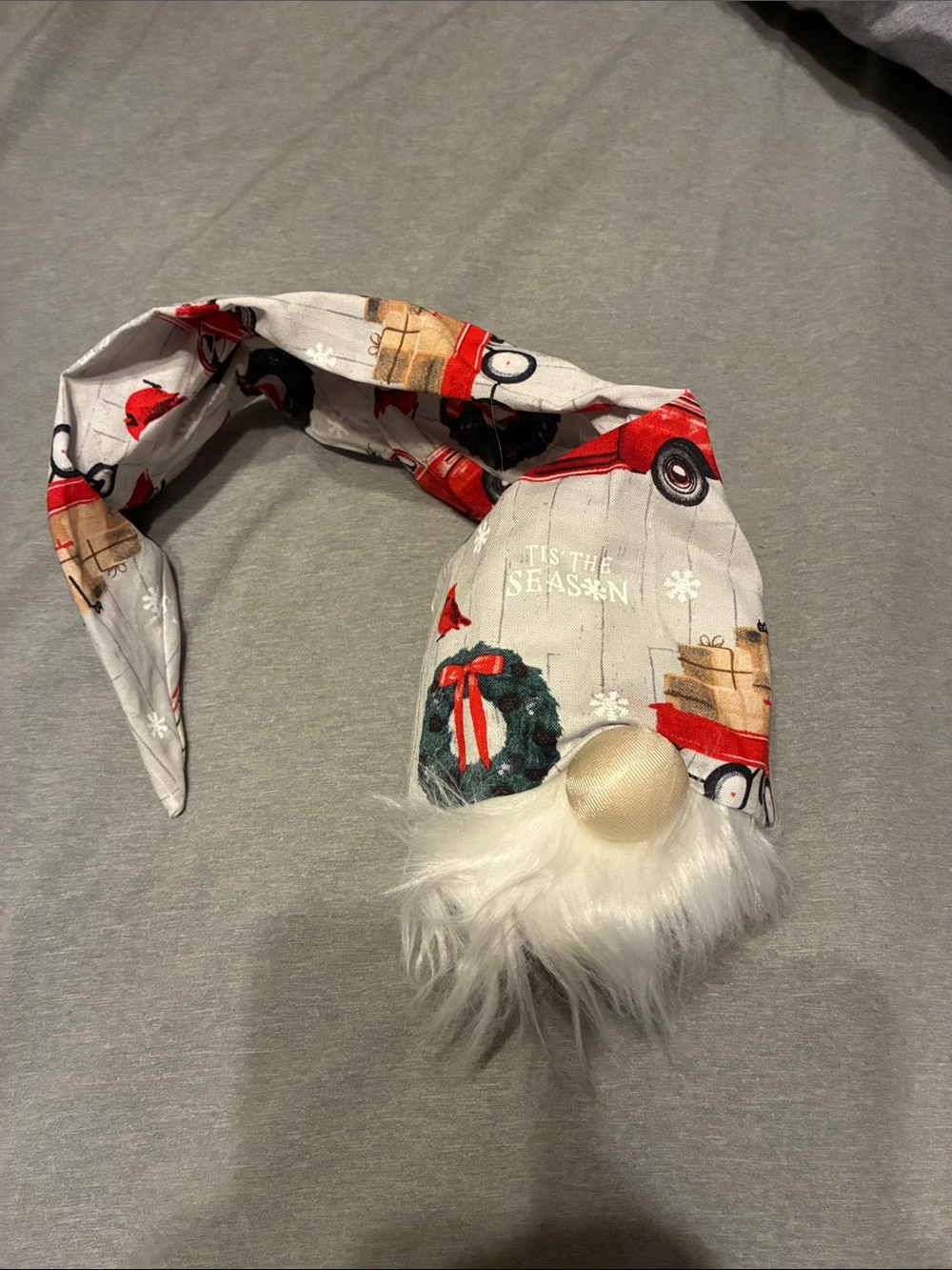 Kids Holiday Gnome Headband - Red/White Festive Print